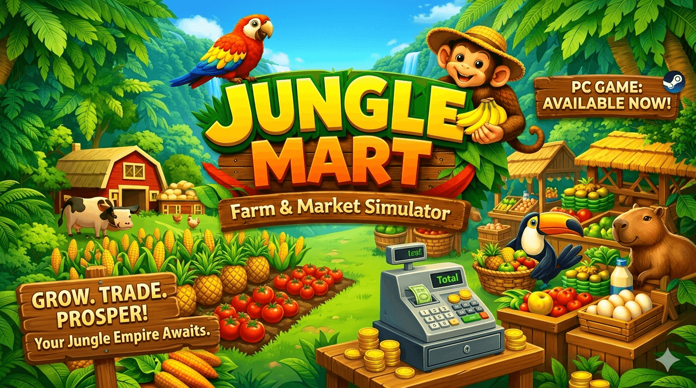 Jungle Mart: Farm & Market Simulator key art
